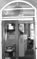 inner door of the Brown University Archives