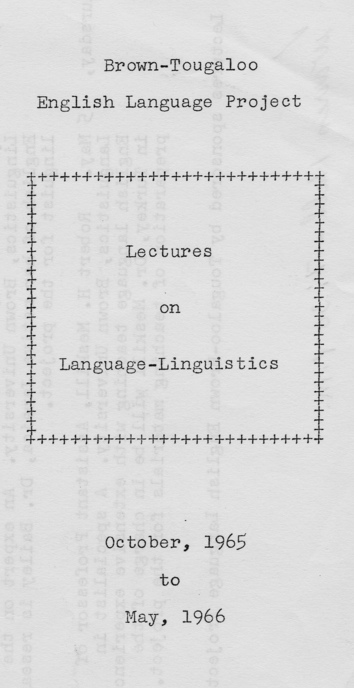 cover of language project lecture schedule