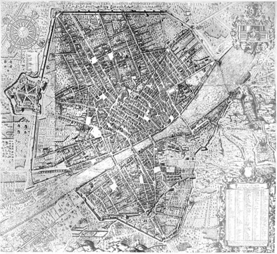Map of 16th century Florence